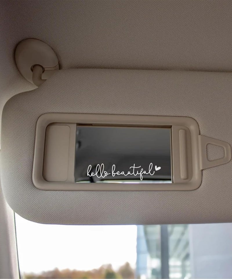 RACOONA Hello Beautiful Mirror Decal - Rearview Mirror Sticker, Self Affirmations Decal, Car Accessories for Window Decoration (White) - Image 4